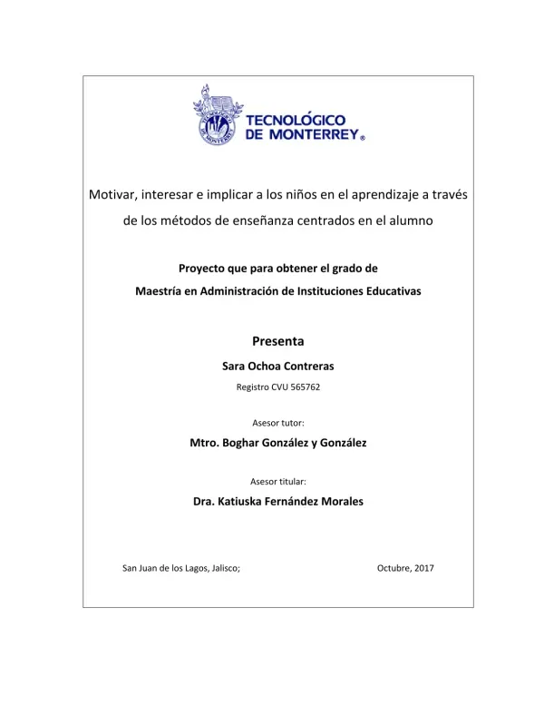 Motivar, interesar e implicar a los niños en el aprendizaje a través de los métodos de enseñanza centrados en el alumno