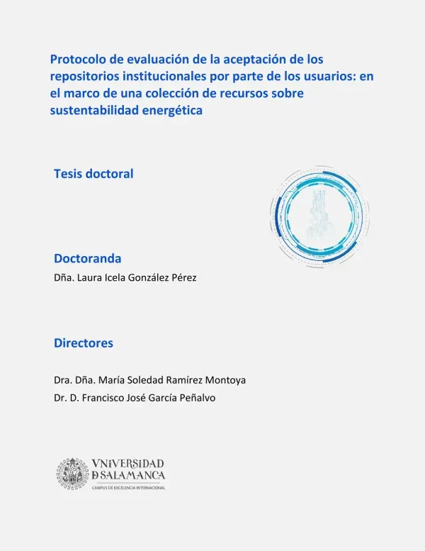 Protocolo de evaluación de la aceptación de los repositorios institucionales por parte de los usuarios, en el marco de una colección de recursos sobre sustentabilidad energética