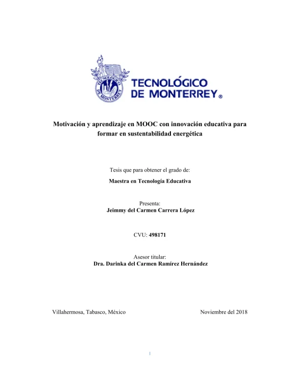 Motivación y aprendizaje en MOOC con innovación educativa para formar en sustentabilidad energética
