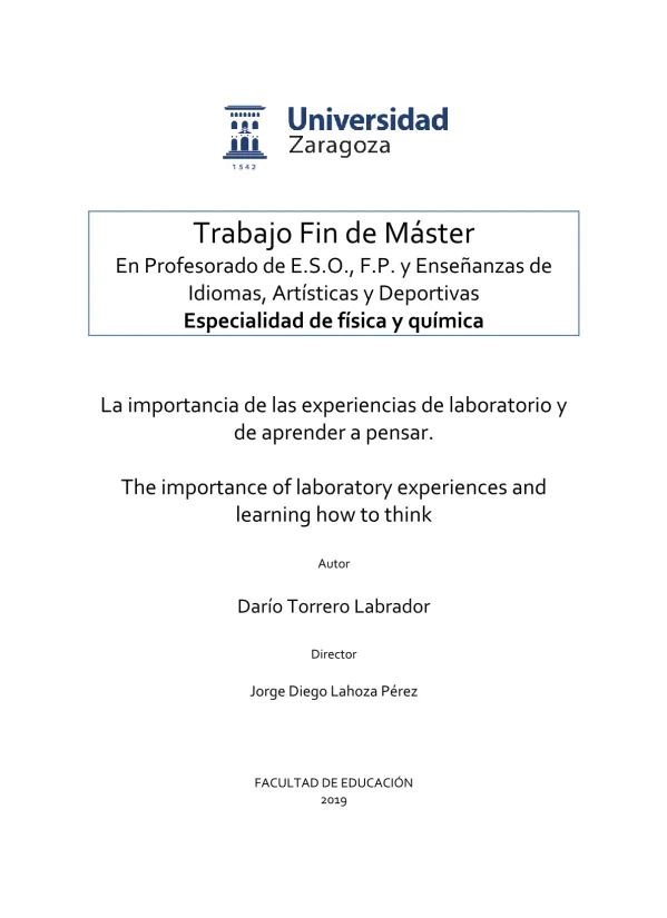 La importancia de las experiencias de laboratorio y de aprender a pensar