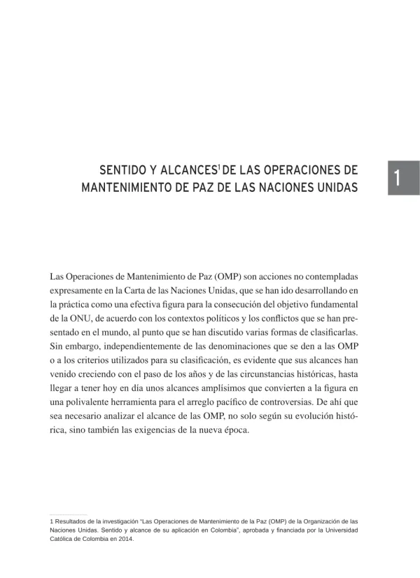Sentido y alcances de las operaciones de mantenimiento de paz de las Naciones Unidas
