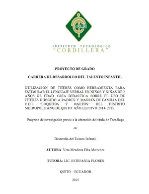 Títeres: Estimular el lenguaje verbal