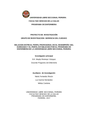 Perfil Egresado Enfermería: Desempeño Profesional