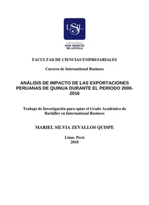 Exportaciones de Quinua en Perú