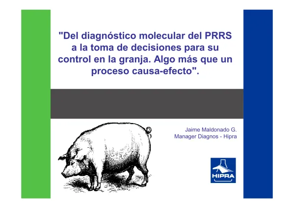 "Del diagnóstico molecular del PRRS a la toma de decisiones para su control en la granja. Algo más que un proceso causa-efecto".