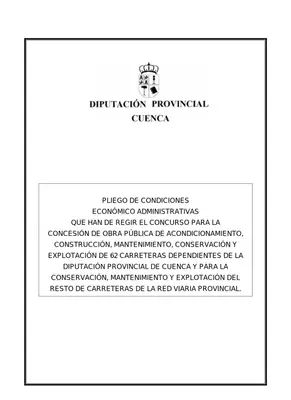 Concesión Carreteras: Pliego Condiciones
