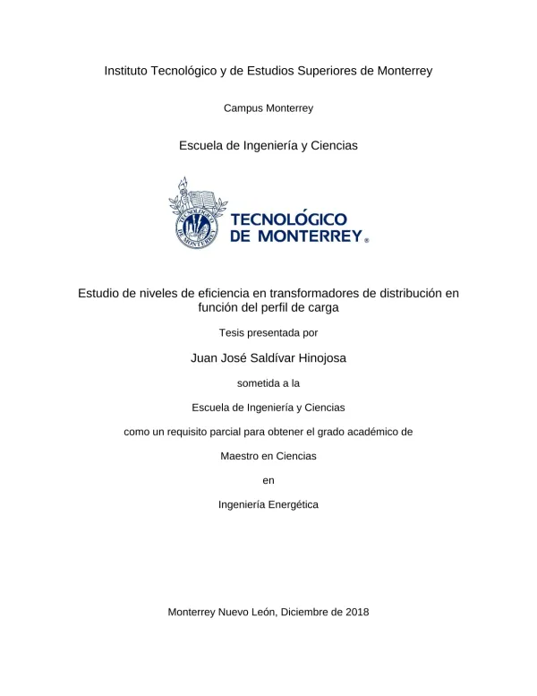 Estudio de niveles de eficiencia en transformadores de distribución en función del perfil de carga