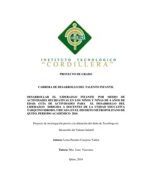 Liderazgo Infantil: Guía de Actividades