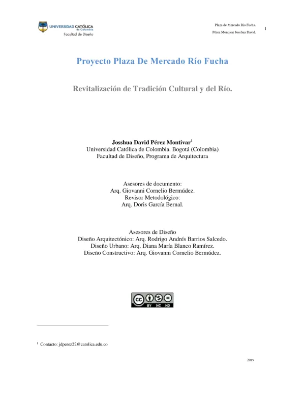 Proyecto Plaza de Mercado Río Fucha