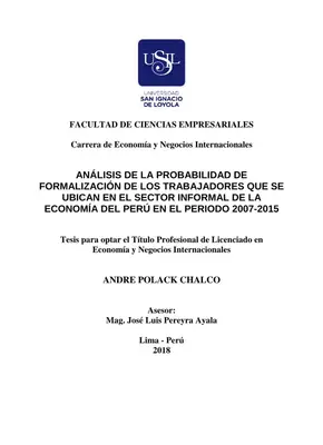 Formalización laboral Perú 2007-2015