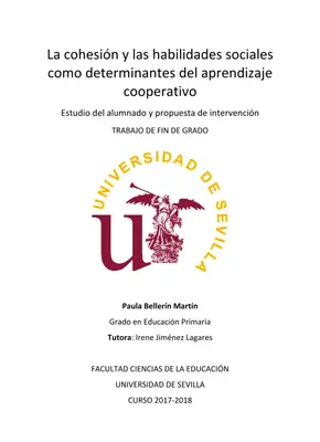 Aprendizaje cooperativo: Cohesión y habilidades sociales