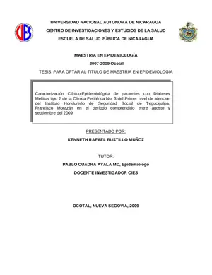 Diabetes Mellitus tipo 2: Caracterización clínico-epidemiológica