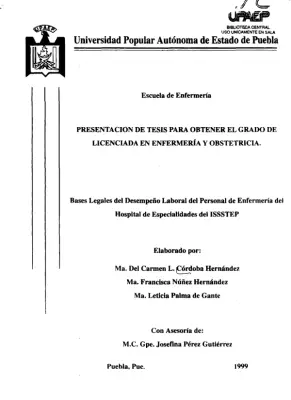 Bases Legales Enfermería ISSSTEP