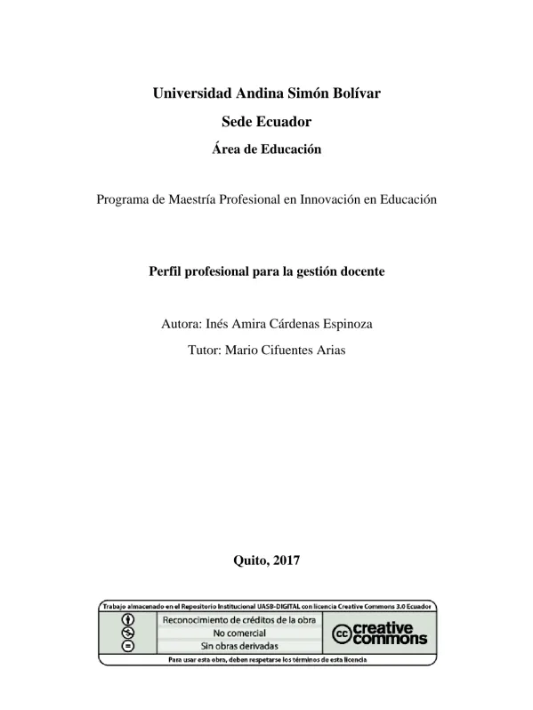 Perfil profesional para la gestión docente