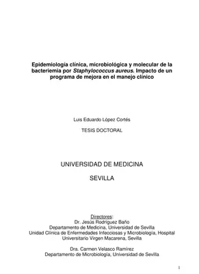 Bacteriemia por S. aureus: Epidemiología