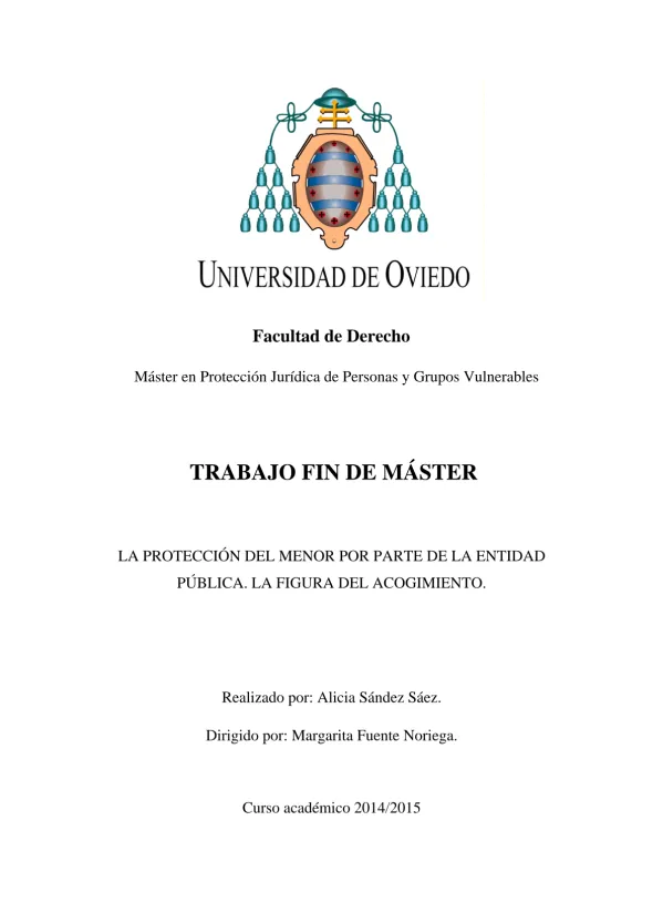 La protección del menor por parte de la Entidad Pública. La figura del acogimiento.