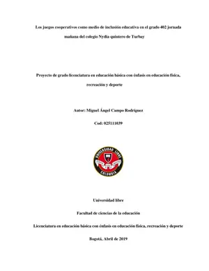 Juegos Cooperativos e Inclusión Educativa