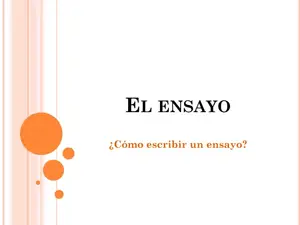 El Ensayo: Tipos y Características