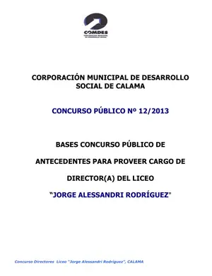Director Liceo Calama: Concurso